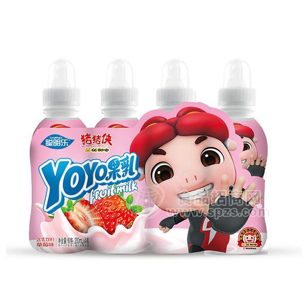 草莓味果乳乳饮料200mlx4瓶软奶嘴全国招商批发 