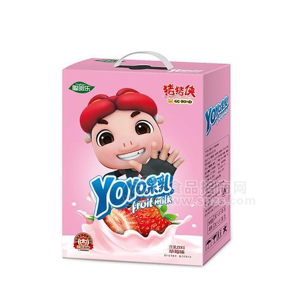 草莓味 果乳 含乳饮料200ml 招商手提装