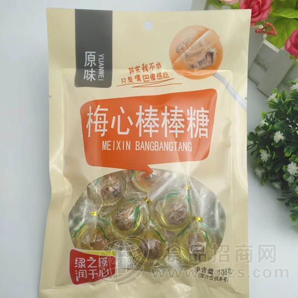 原味梅心棒棒糖 糖果108g