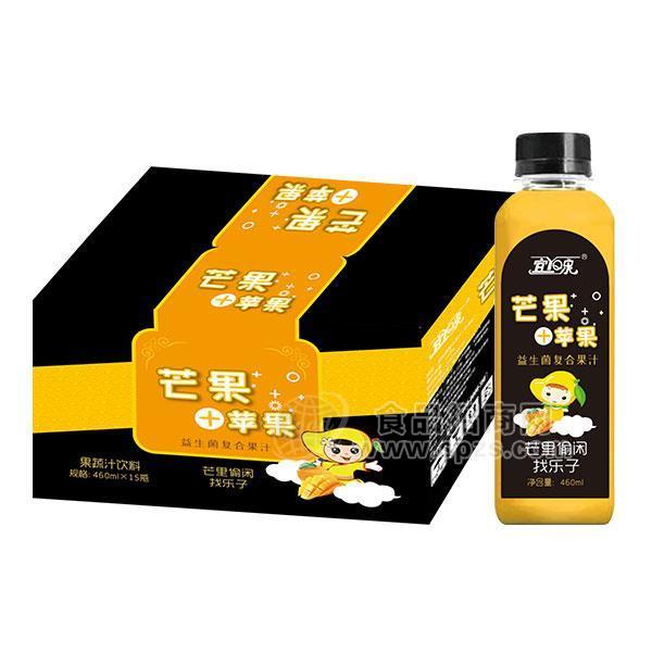 芒果+蘋果益生菌復(fù)合果汁飲料招商460mlx15瓶