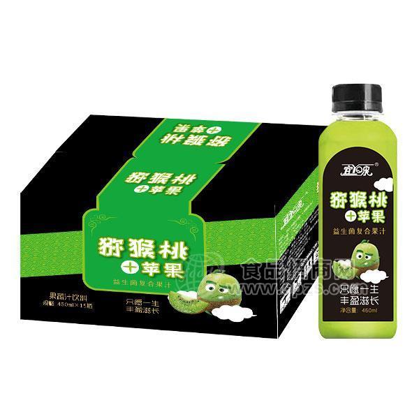 ·猕猴桃+苹果益生菌复合果汁饮料 果蔬汁饮料招商460mlx15瓶 