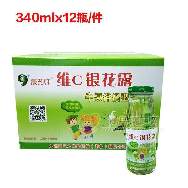 康药师维C银花露牛奶伴侣型风味饮料招商340mlx12瓶 
