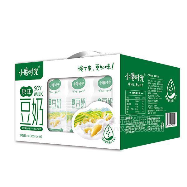 ·小磨时光 原味豆奶 植物蛋白饮料250mlx12盒 