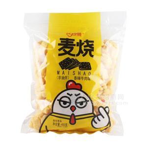 巧玲珑 麦烧 香辣牛肉味 非油炸 膨化食品招商450g
