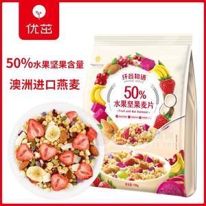 優(yōu)茁纖谷物語50%水果堅果麥片750g招商