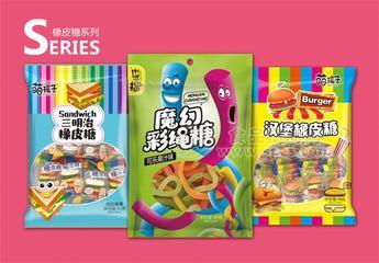 萌孩子橡皮糖麻绳糖儿童糖果