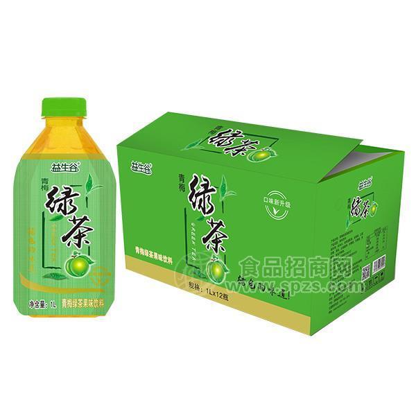 益生谷 綠茶 青梅綠茶果味飲料 1Lx12瓶