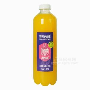 妙倍鲜 百香果汁益生菌饮品 发酵复合果汁饮料 益生菌饮品招商1.25L