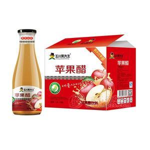 玉川果先生广口玻璃瓶苹果醋饮料整箱招商厂家直销1.5Lx6瓶