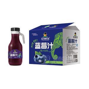 玉川果先生手柄藍(lán)莓汁果汁飲料整箱招商1.5Lx6瓶