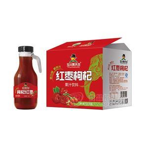 玉川果先生手柄红枣枸杞果汁饮料整箱招商1.5Lx6瓶