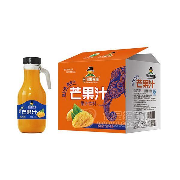 玉川果先生手柄芒果汁饮料整箱招商1.5Lx6瓶