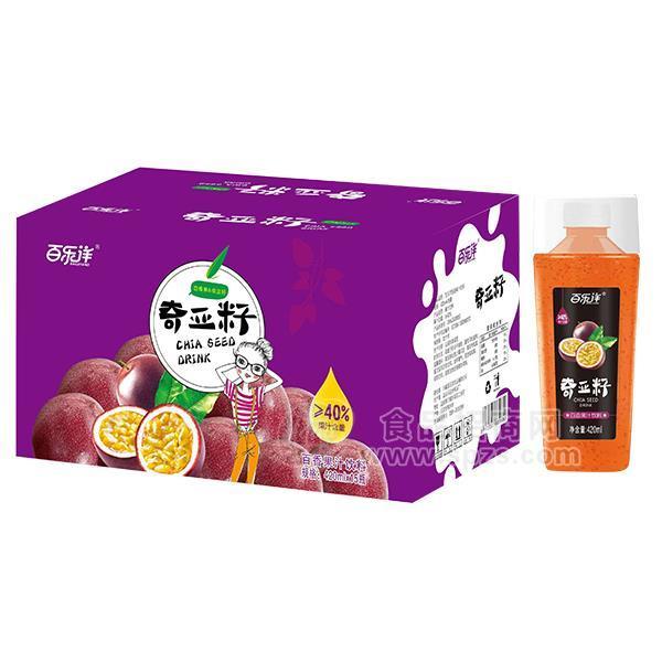 百乐洋 奇亚籽百香果  果汁饮料 420mlx15瓶
