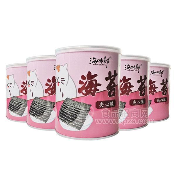 海味郎罐  装海苔夹心脆  花生味  休闲食品招商40g