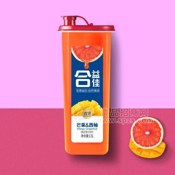 ·淼邻 复合果汁饮料招商 芒果+西柚 果汁饮料1.5L x6瓶 