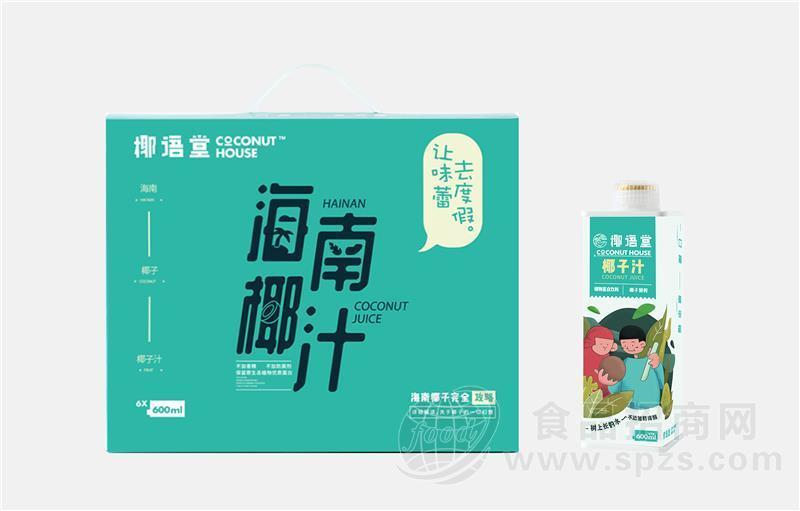 椰语堂海南椰子汁 植物蛋白饮料 600ml*6瓶/箱