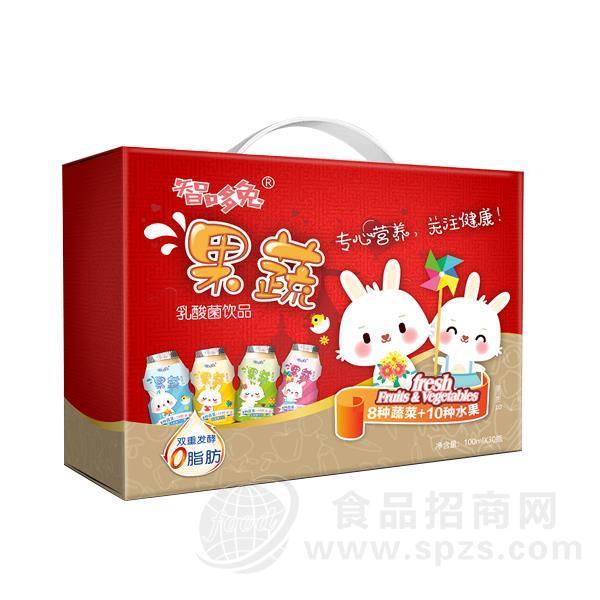 智哆兔果蔬乳酸菌饮品 乳饮料100mlx30瓶
