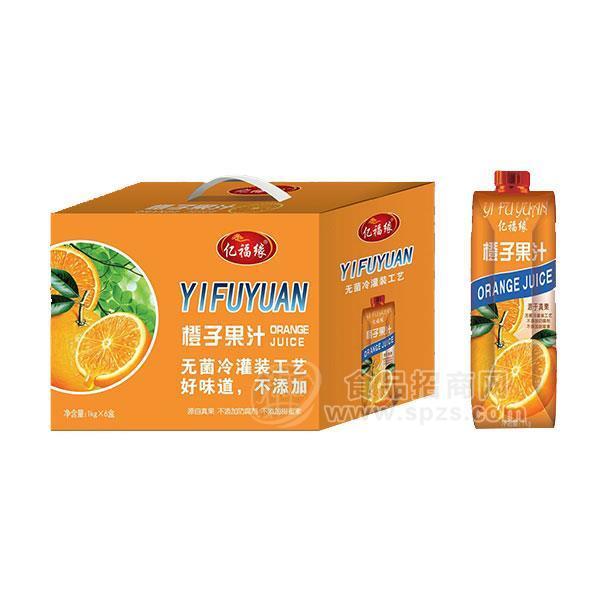 亿福缘橙子果汁饮料1kgx6盒