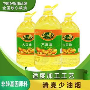 山歌非转基因一级大豆油5L 家庭装食用油体系认证齐全