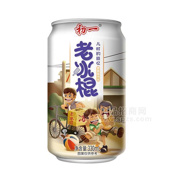 ·初一罐装老冰棍香蕉味汽水碳酸饮料新品招商330ml 