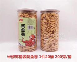 米修郎 魷魚(yú)卷 200g 桶裝鍋巴