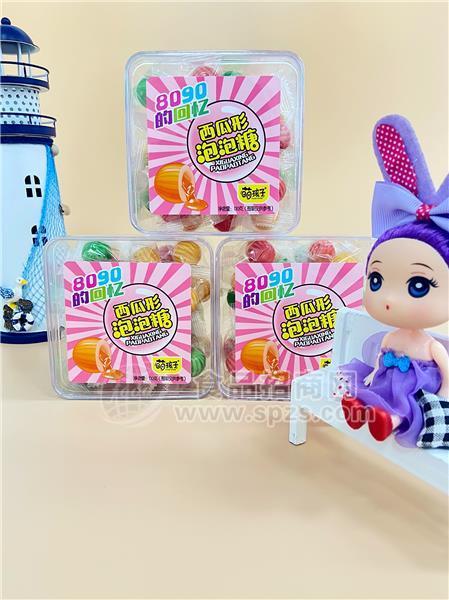 萌孩子8090的回忆西瓜形泡泡糖玩具零食（粉色版）