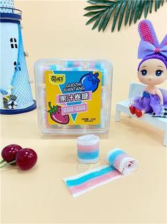 萌孩子果汁卷糖草莓味+蓝莓味玩具零食