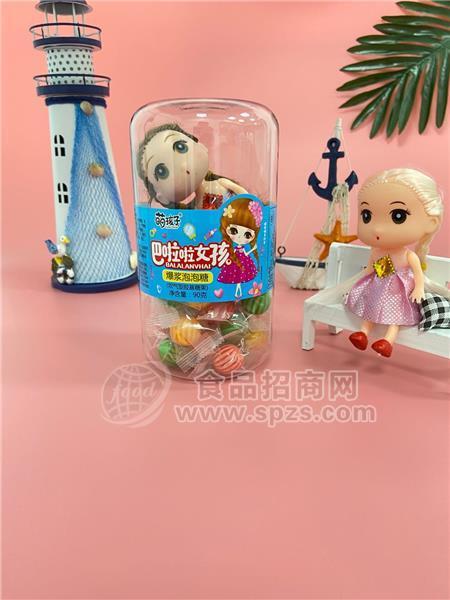 萌孩子萌孩子巴啦啦女孩玩具零食挂件爆浆泡泡糖水蜜桃味