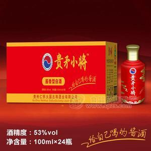 貴矛小將53度白酒 箱裝100mlx24瓶
