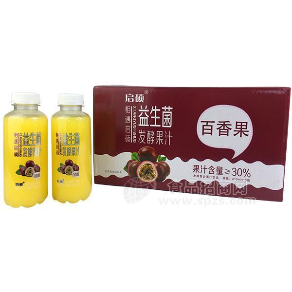 启硕百香果益生菌 发酵复合果汁饮料 410mlx15瓶