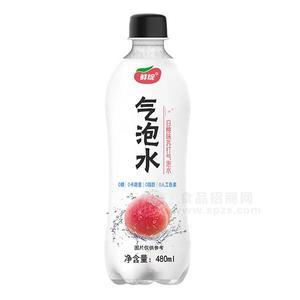 鮮綻白桃味蘇打氣泡水新品招商480ml