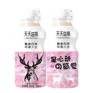 天天益瓶草莓味乳酸菌風(fēng)味飲料新品招商廠家直銷340ml