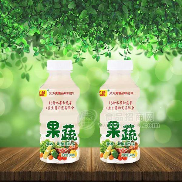 甄歡暢 果蔬營養(yǎng)乳酸菌飲品  乳飲料340ml