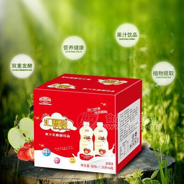 匯智多草莓味 果汁乳酸菌飲品 1.25Lx6瓶