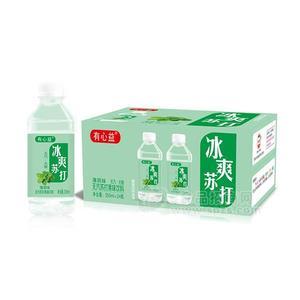 有心益 冰爽蘇打薄荷味果味飲料 350mlx24瓶