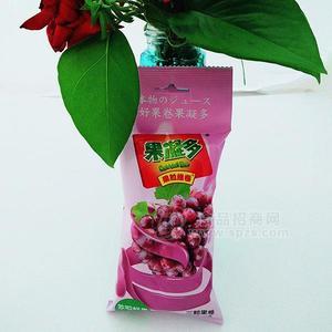 果凝多 果粒维卷 果卷 萃取鲜果 葡萄味三颗果卷 糖果30g