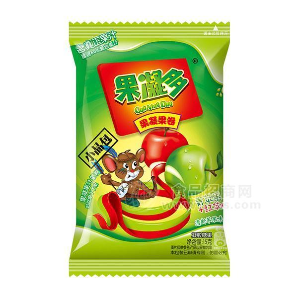 果凝多 果凝果卷 清新蘋(píng)果味 小品包 凝膠糖果招商 休閑零食15g