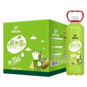 青春益族 益生菌发酵猕猴桃汁饮料 果汁饮料 1.25LX6瓶