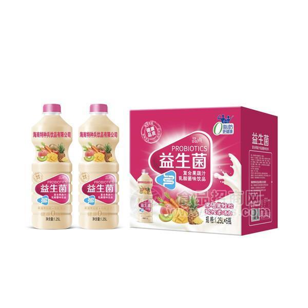 ·品点 益生菌复合果蔬汁乳酸菌味饮品 乳饮料招商1.25Lx6瓶 