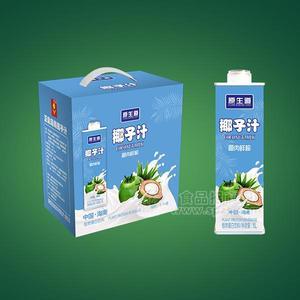 原生道 椰子汁 椰肉鲜榨 植物蛋白饮料 蓝色大方盒1L×6盒