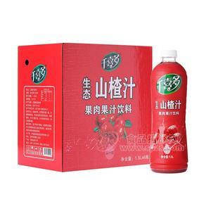 千喜多 生態(tài)山楂汁 山楂味滋養(yǎng)型果肉果汁飲料新品招商整箱裝1.5Lx6瓶