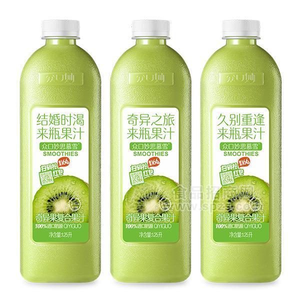 众口妙思慕雪 奇异果果汁 复合果汁饮料1.25L 