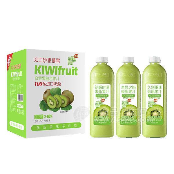 众口妙思慕雪 奇异果果汁饮料1.25Lx6瓶 