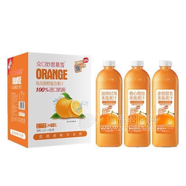 众口妙思慕雪 埃及甜橙复合果汁饮料1.25Lx6瓶