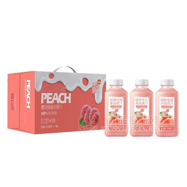 众口妙思慕雪  樱花桃复合果汁饮料400mlx15瓶