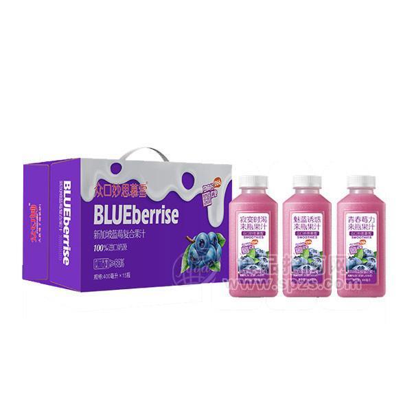 众口妙思慕雪 新加坡蓝莓复合果汁饮料400mlx15瓶