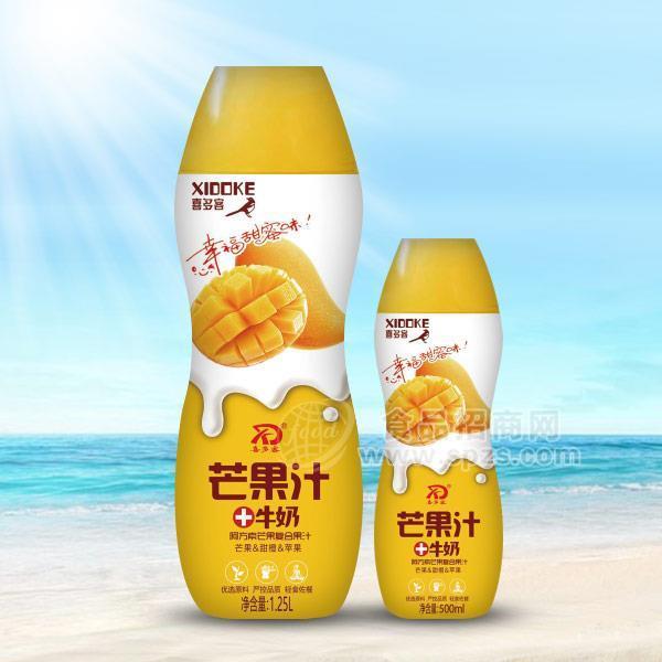 喜多客 芒果汁+牛奶 芒果复合果汁饮料招商1.25L