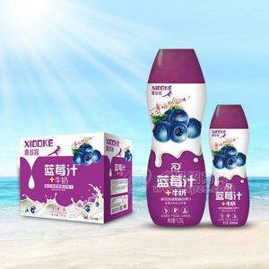 喜多客 藍莓汁+牛奶 新加坡藍莓復(fù)合果汁飲料招商1.25LX6瓶