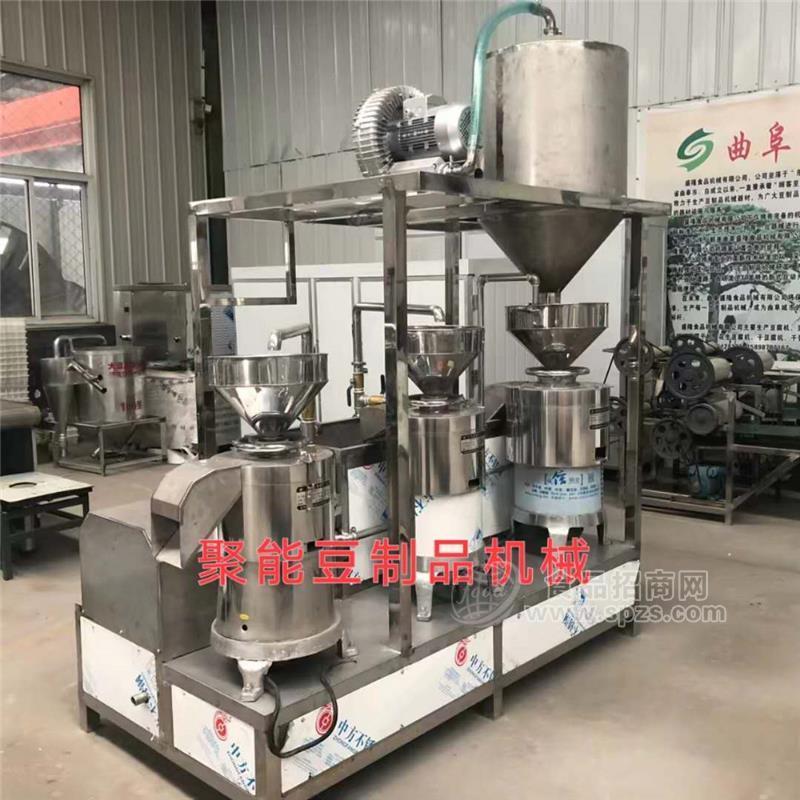 新型三连体大豆磨浆机青岛豆腐三连磨设备