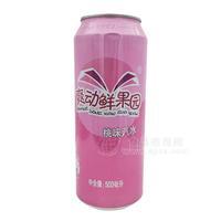 綠太飲品 爽動(dòng)鮮果園 桃味汽水 碳酸飲料500ml